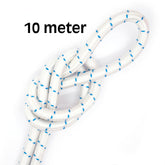 Elastisch koord 8 mm wit met blauw markering - aanbieding 10 meter elastisch koord EK - 8MM - WIT - BLAUW - 10M